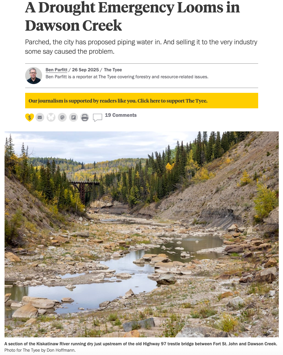 Screenshot of a Vancouver Sun article titled: Trump wants B.C.'s water: Plausible or one big pipe dream?