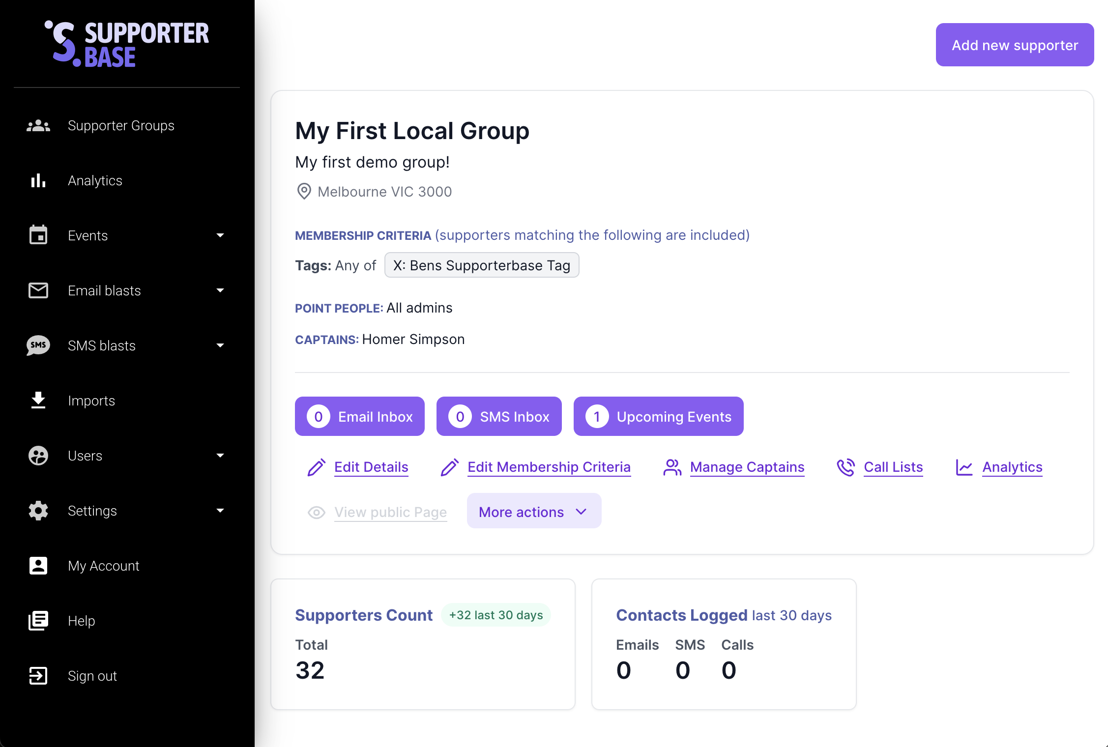 Supporter Base description