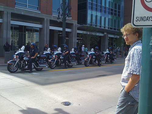 Motorcycle police at the DNC