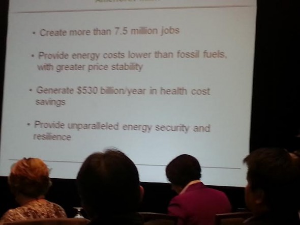 Slide showing some of the benefits of the clean energy plan: AmeriCAN