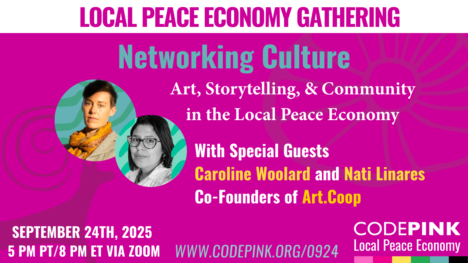 Code Pink Local Peace Economy @ Online via Zoom