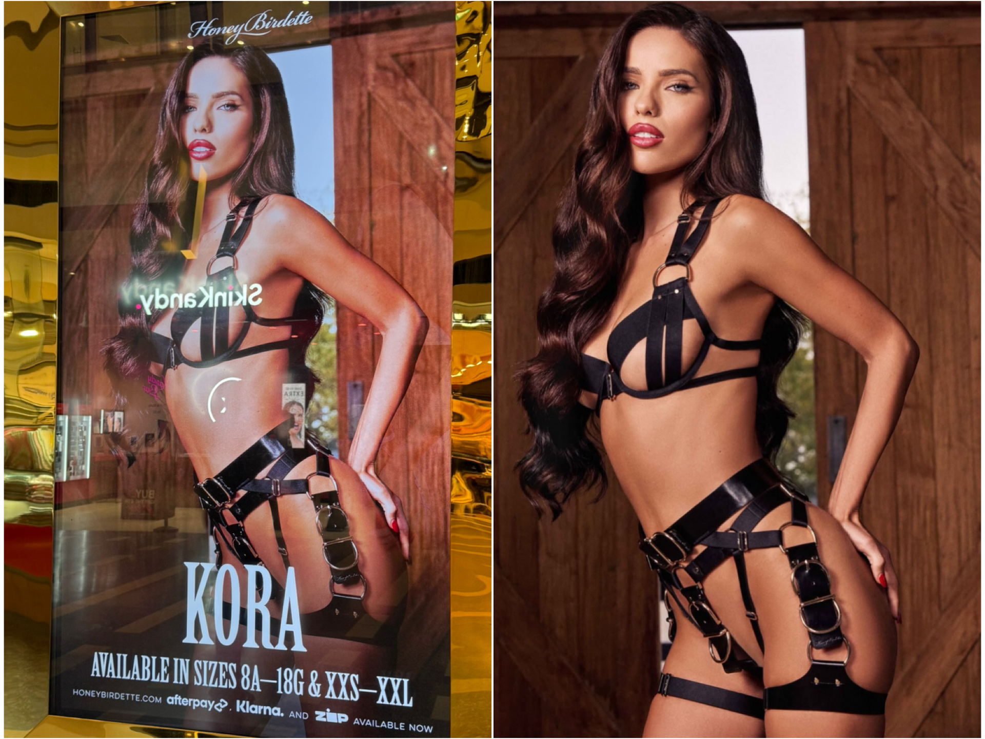 Woman as naked dog slave Honey Birdette's BDSM fetish ads evade self