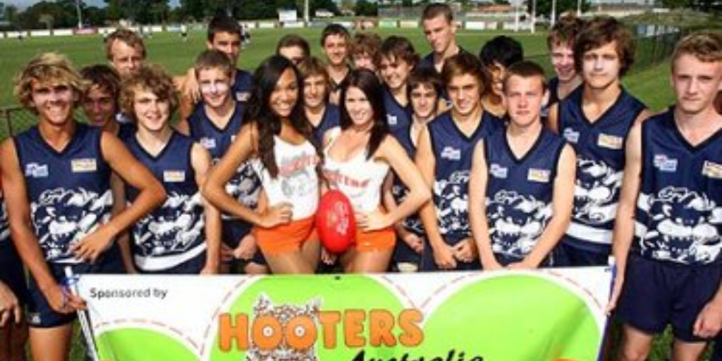 Boys, Babes and Balls: Hooters mascots for U16 boys footy