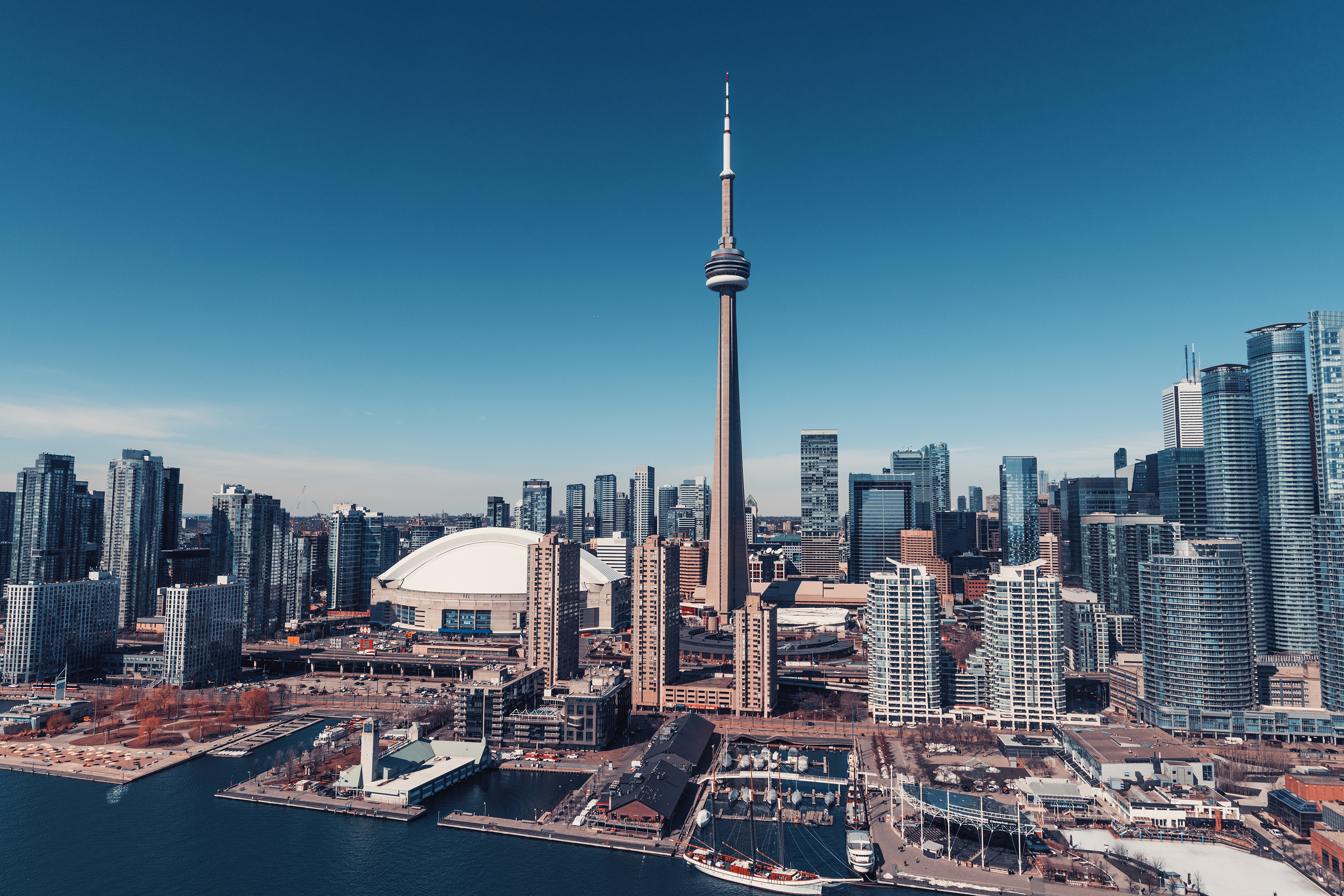 Toronto skyline aerial view