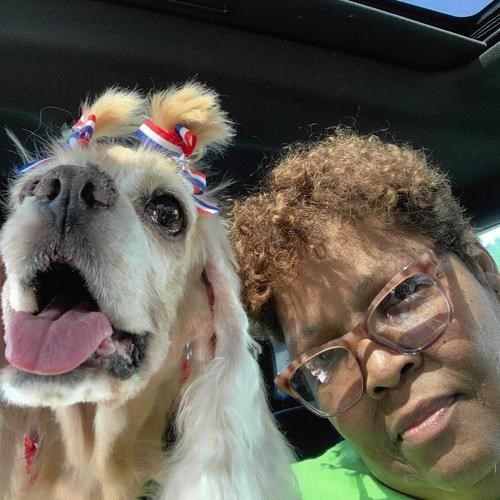 Dorrence Davis Andrews with her dog