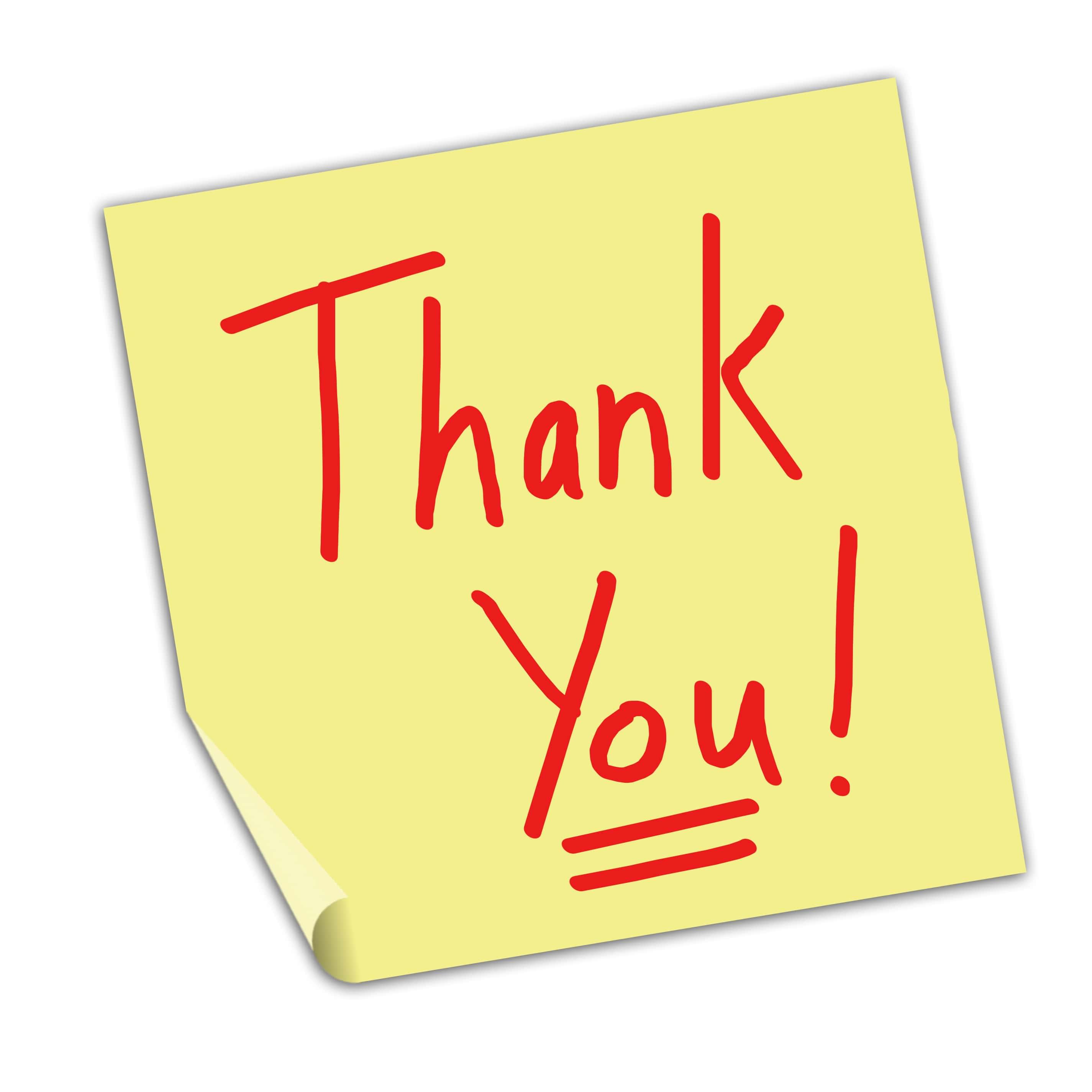 Thank You post-it note