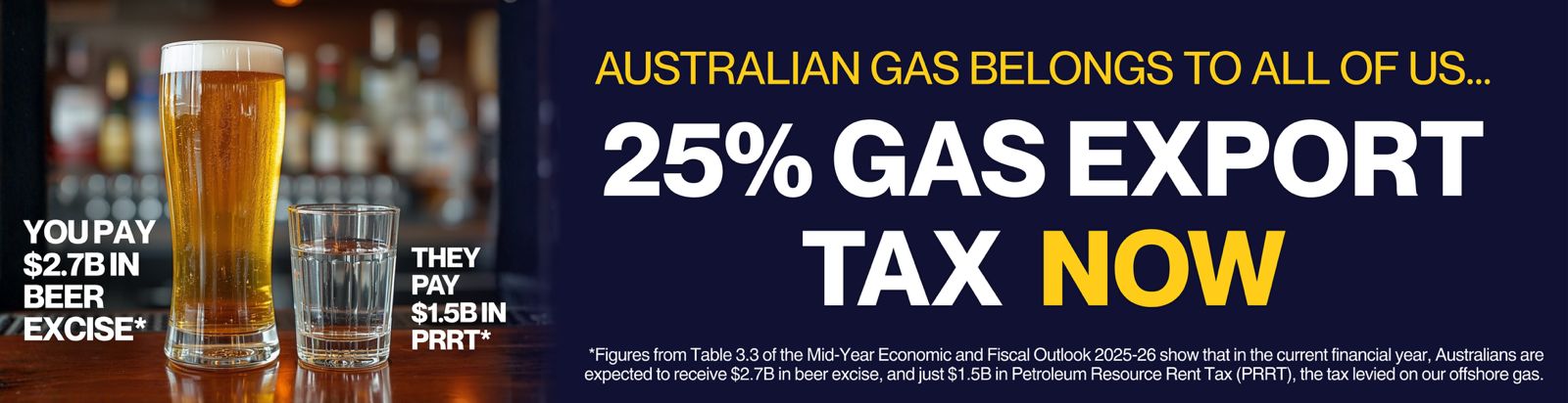 Aussies paid more tax on beer than gas companies paid for offshore gas