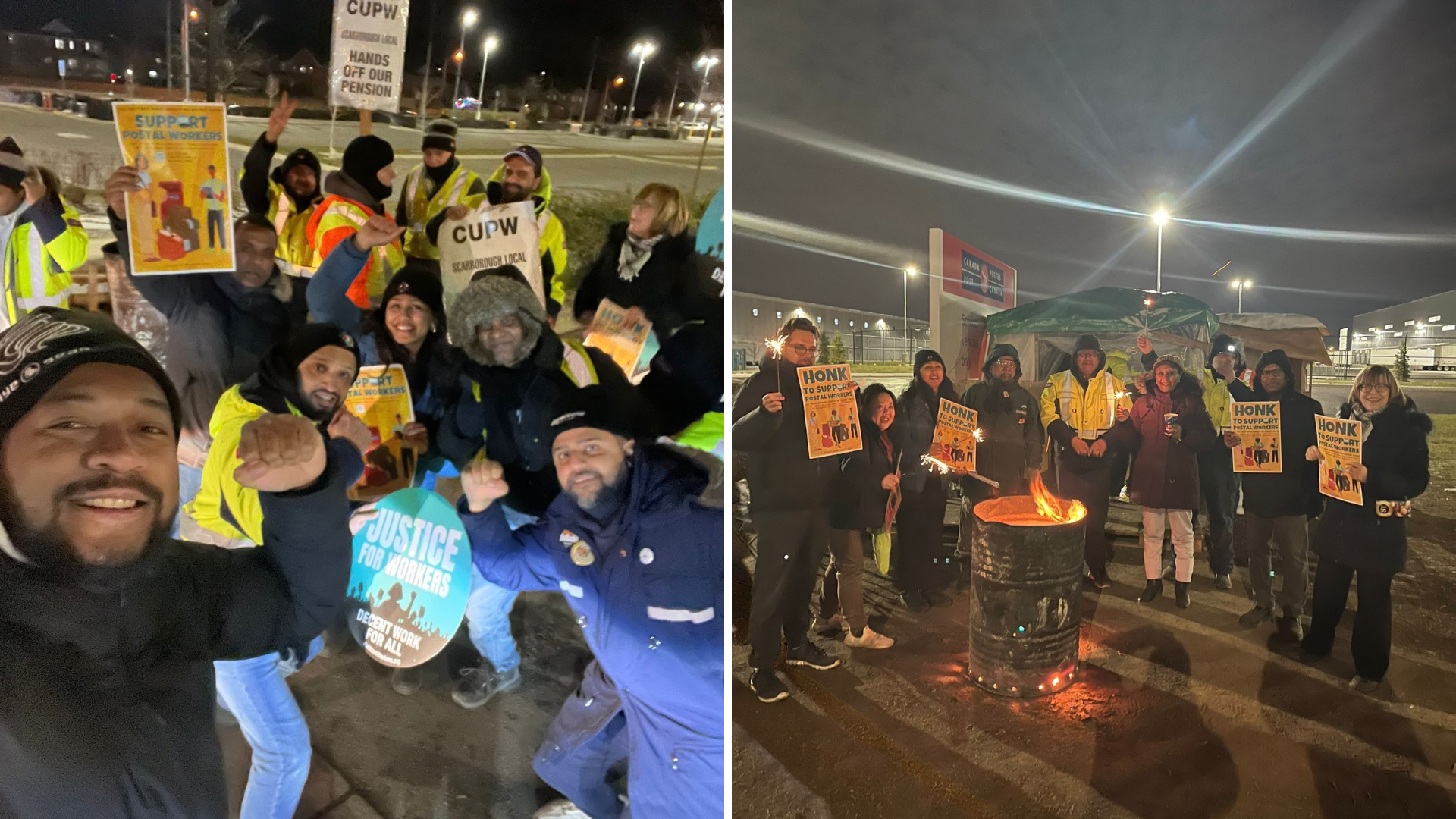 Justice for Workers at the picket line with Canada Post workers - 2024