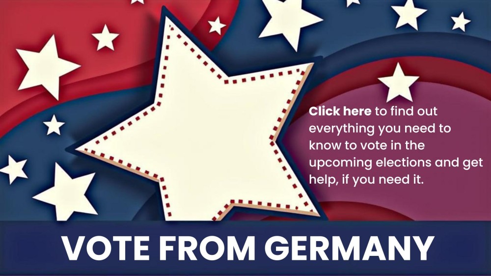 starry banner with the text Click here to find out everything you need to know to vote in the upcoming elections and get help, if you need it.