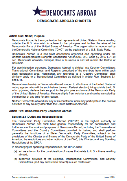 Democrats Abroad Charter image