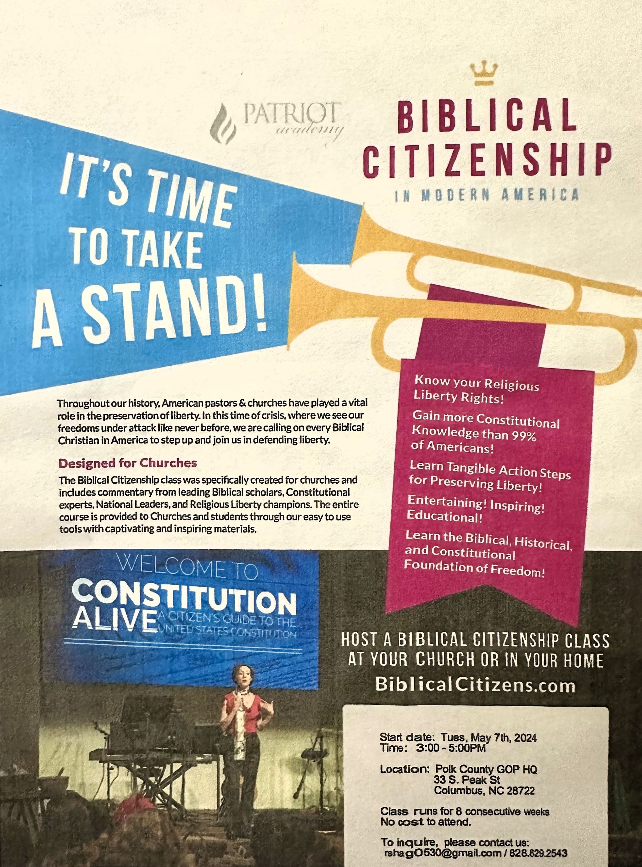 Biblical Citizenship in Modern America - Polk County Republican Party