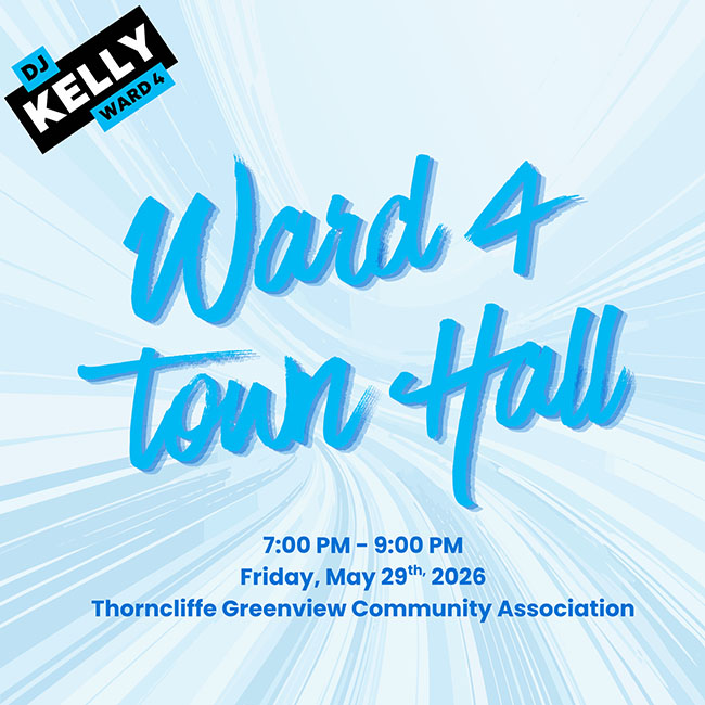 Img Alt: Poster for the Ward 4 Spring 2026 Town Hall