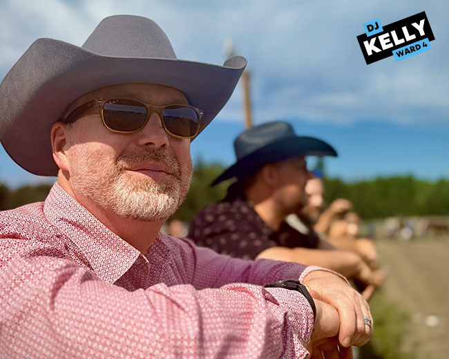 Img Alt: Cllr. DJ Kelly attends the Indigenous Relay Races at DH Ranch on July 8, 2026. (Rukhsaar Daya / Ward 4)