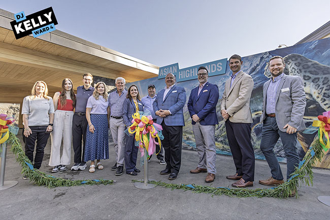 Img Alt: Cllr. DJ Kelly attends the ribbon cutting on the new Wilder Institute/Calgary Zoo Asian Highland exhibit on July 15, 2026. (Aryn Toombs / Ward 4)