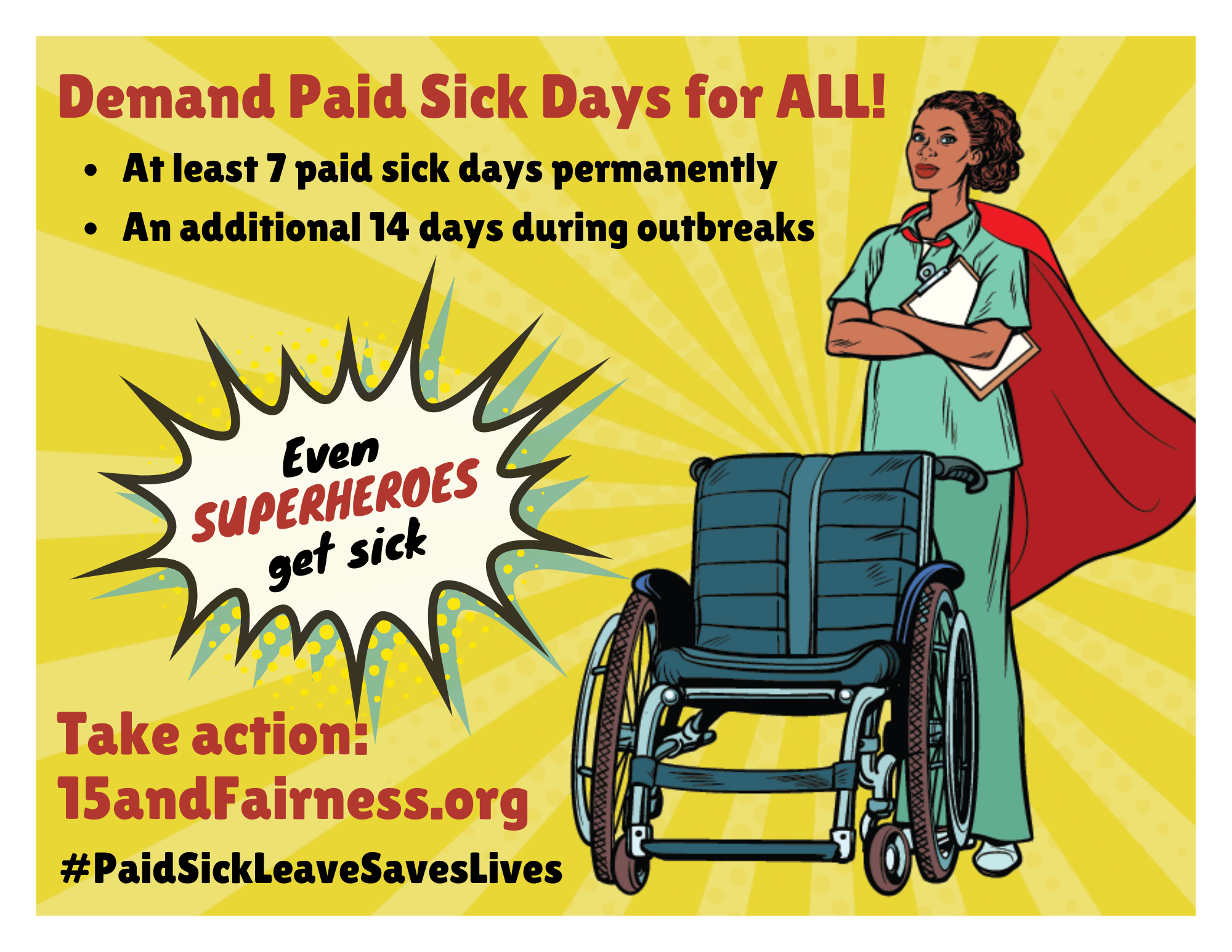 Paid Sick Days for All PSW Superhero - Decent Work and Health Network