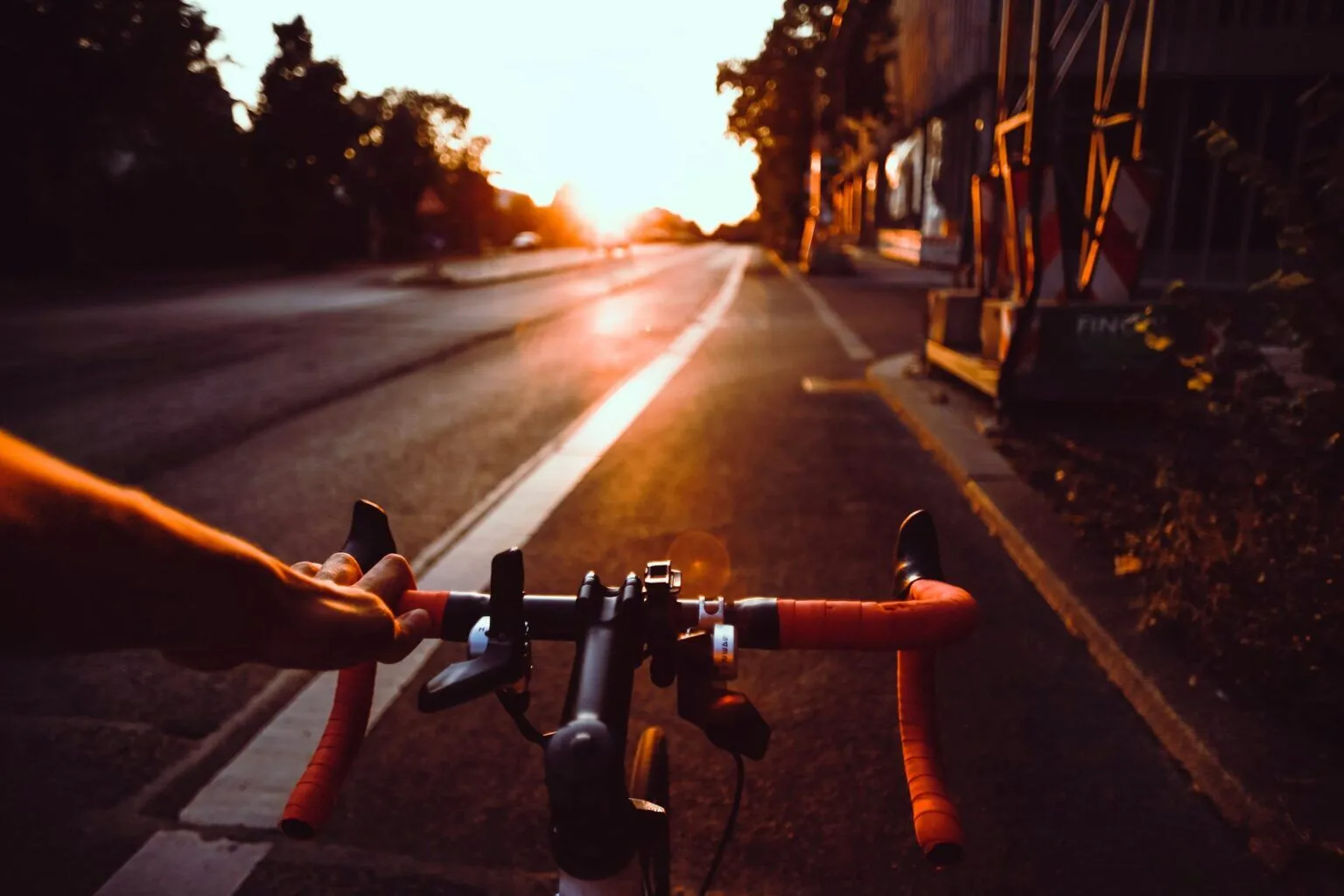 first person image of riding a bike