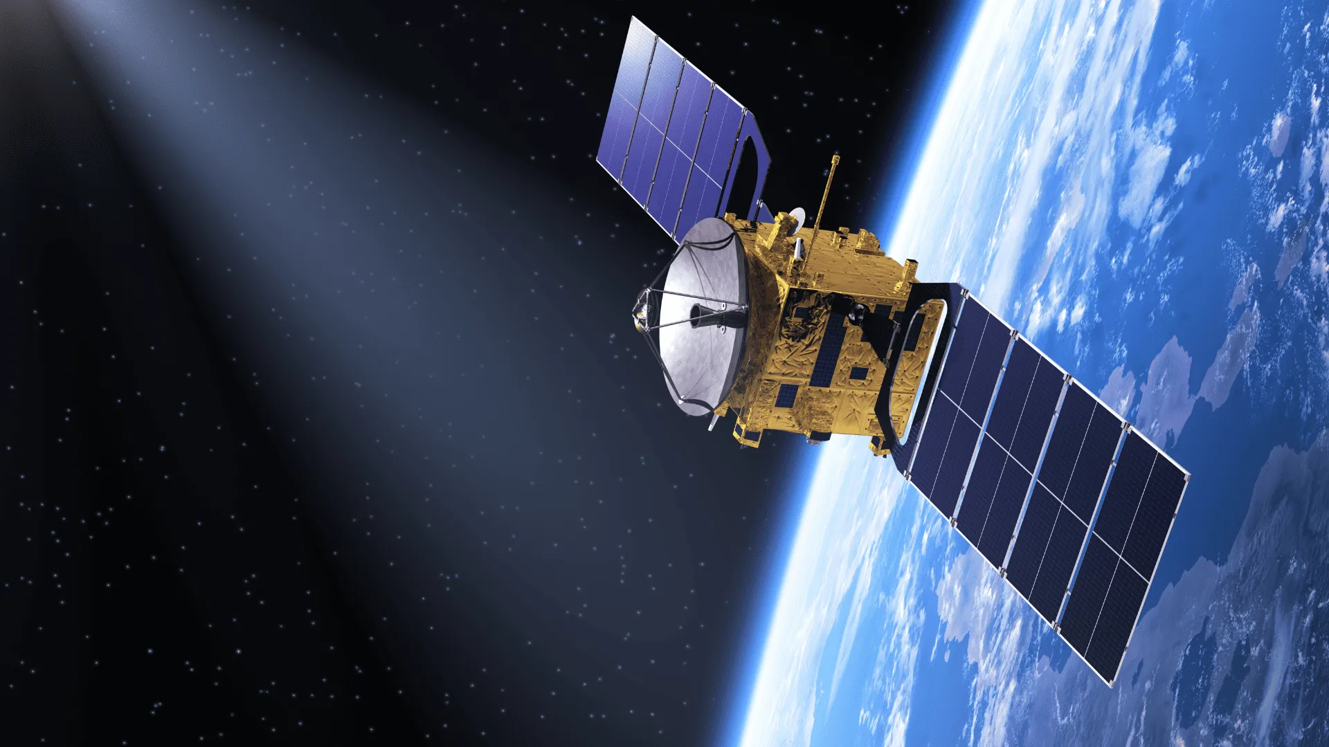 Satellite floating in space
