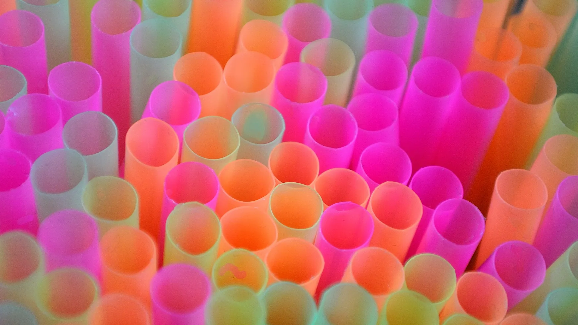 Collection of colorful straws