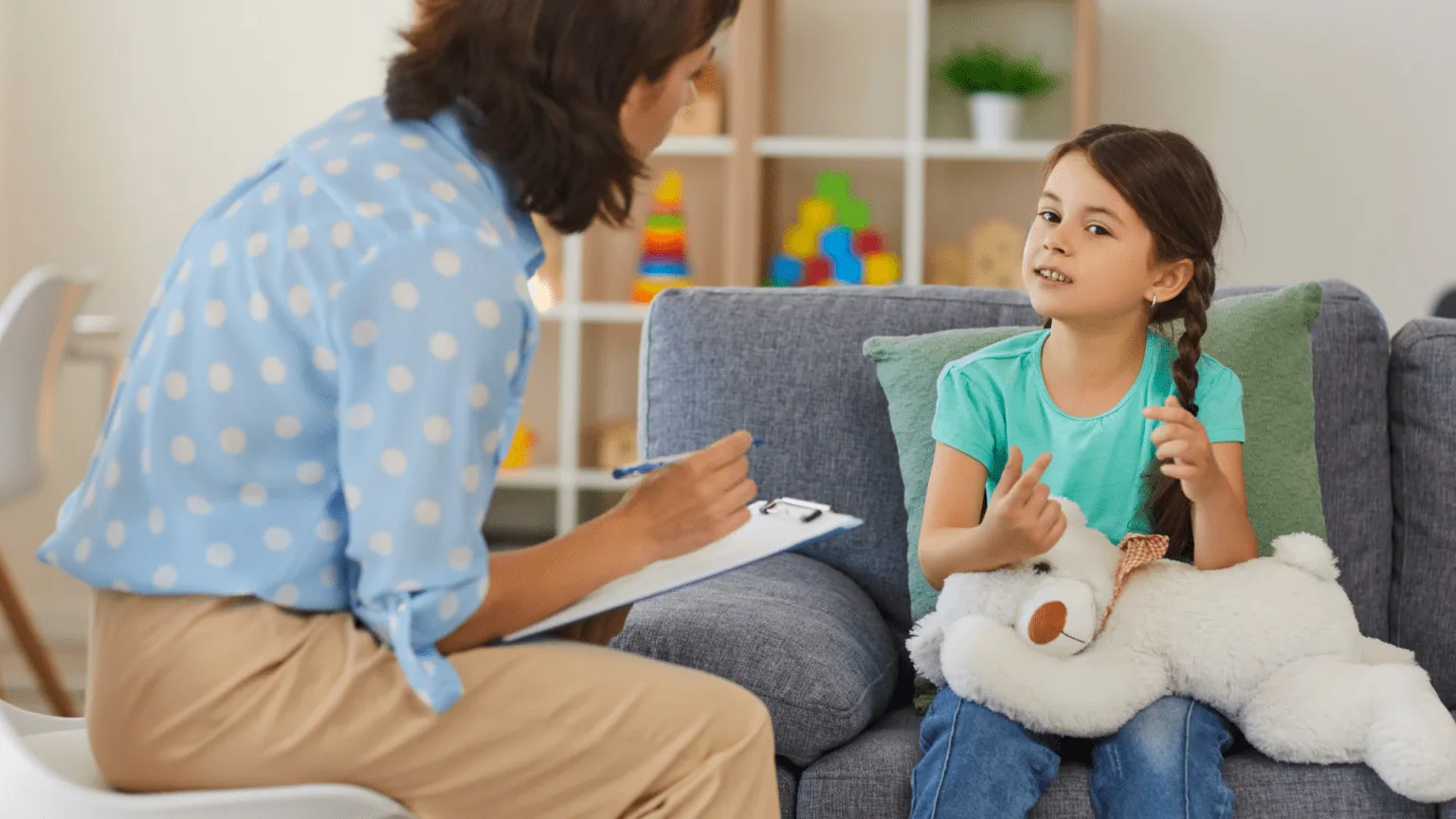 Parent talking with their child