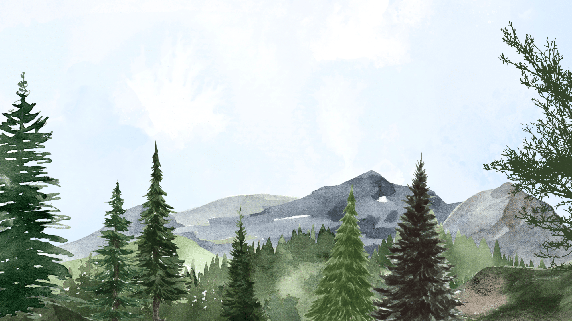 Watercolor Painting of trees