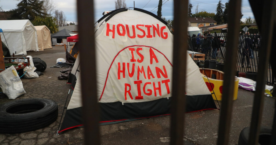 Tent with words \