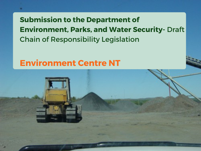 Submittion to DPEWS on the Draft Environment Protection Legislation