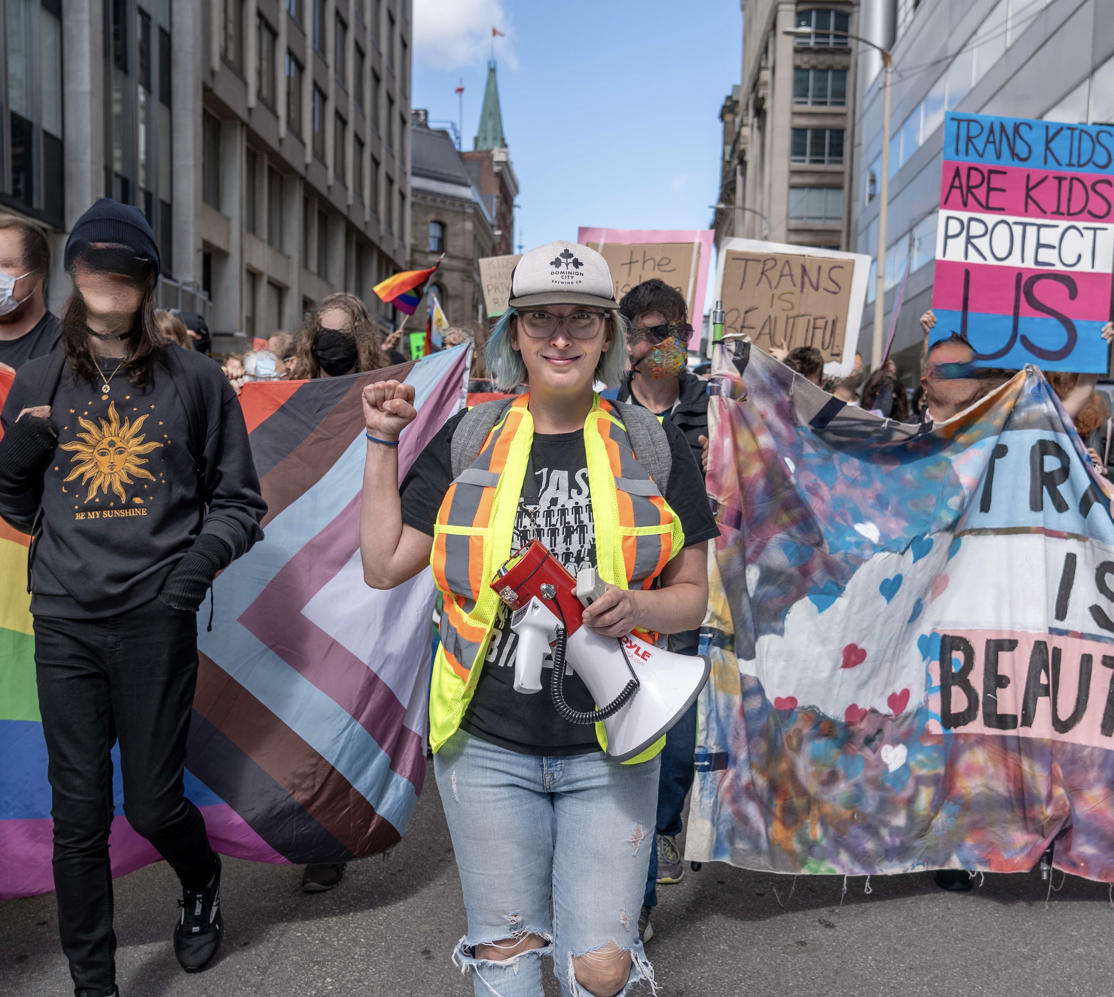 Transphobes organized nation-wide on Sept. 20, 2023 but communities like ours showed up in defense of trans youth and human rights.  (photo credit: c. flook)