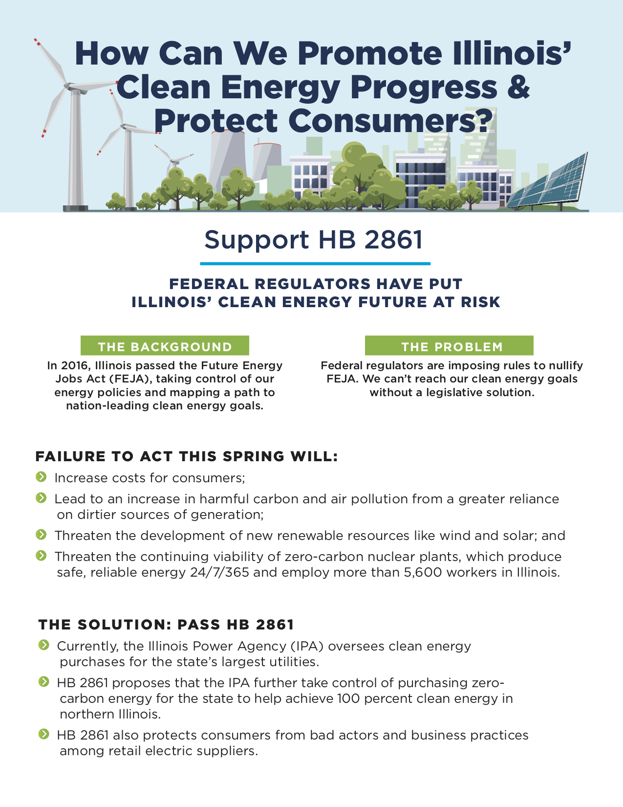 How can we promote Illinois' clean energy progress and protect consumers? Support HB 2861