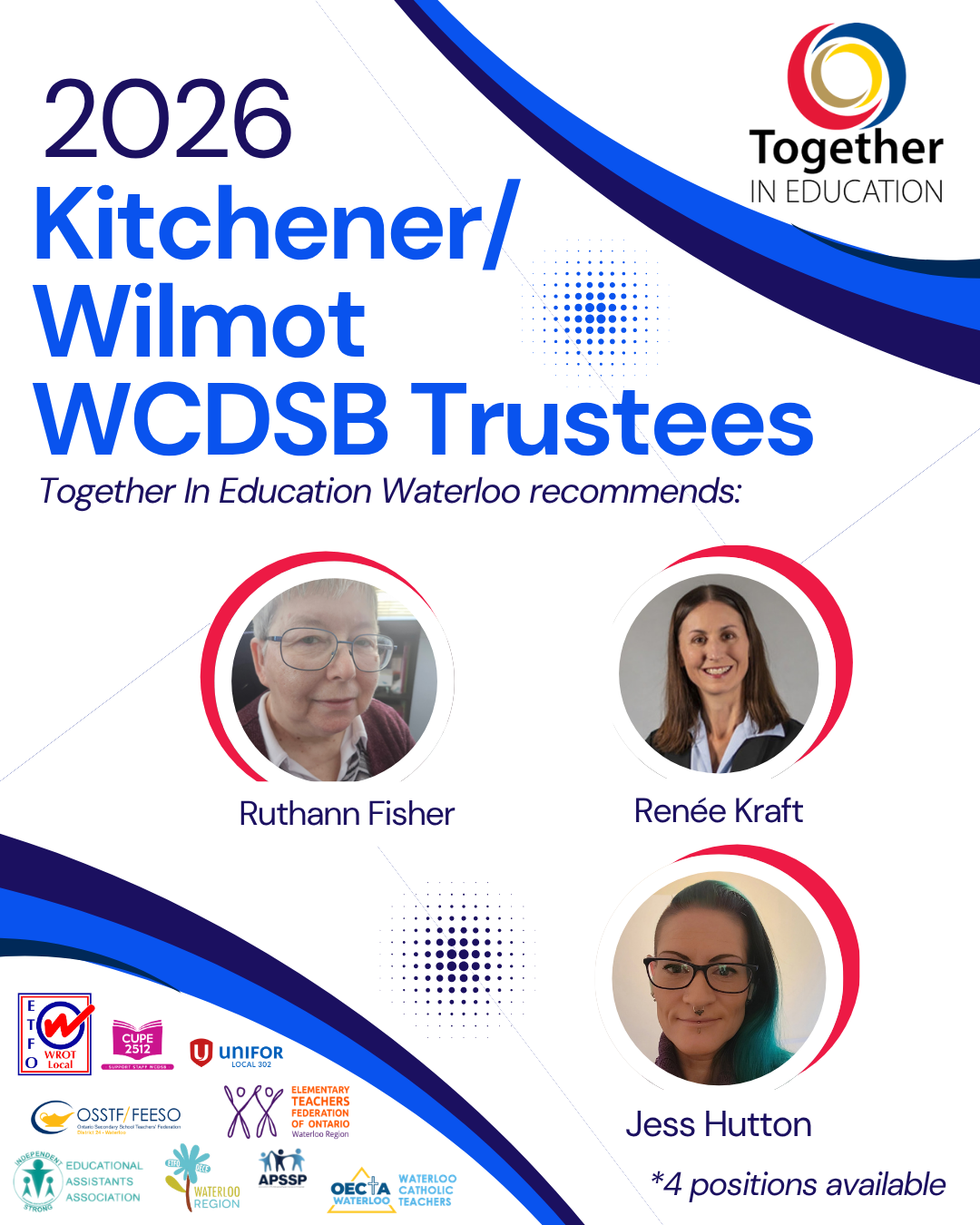 Ruthann Fisher, Renee Kraft and Jess Hutton for WCDSB Kitchener/Wilmot