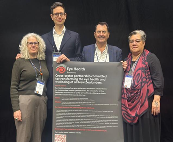 EHA representatives Sarah Berman, Dr Francesc March de Ribot, Dr Justin Mora, Co-Chair Chrissie Cowan