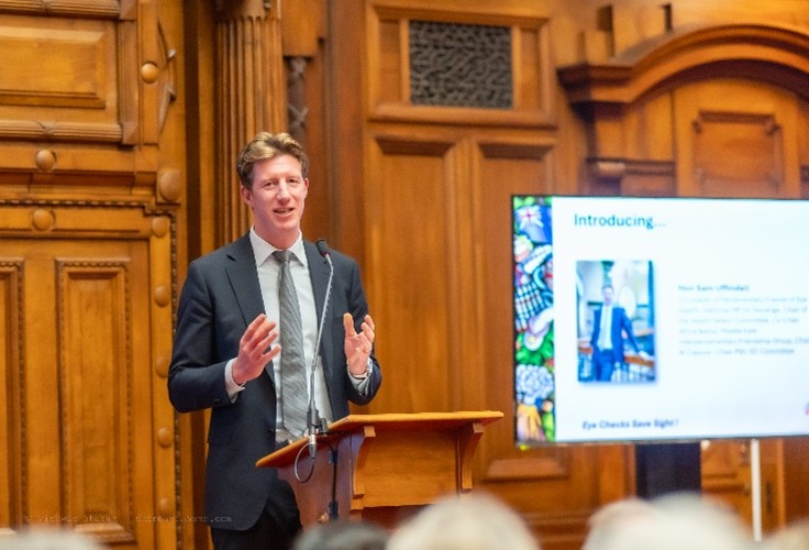 Hon Sam Uffindell addressing attendees at the PFEH event 