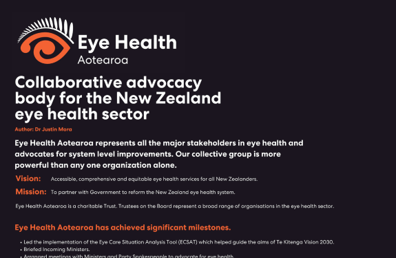 Poster: Collaborative Advocacy Body for the New Zealand Eye Health Sector preview image