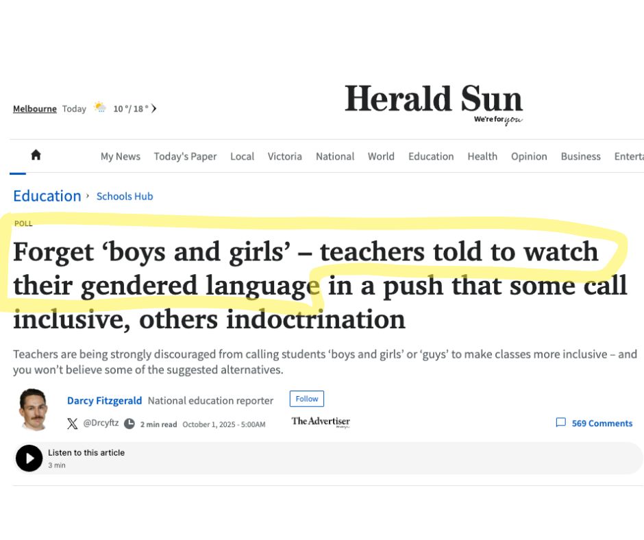Push to ban teachers using terms “boys” and “girls” at school rejected by Family First 