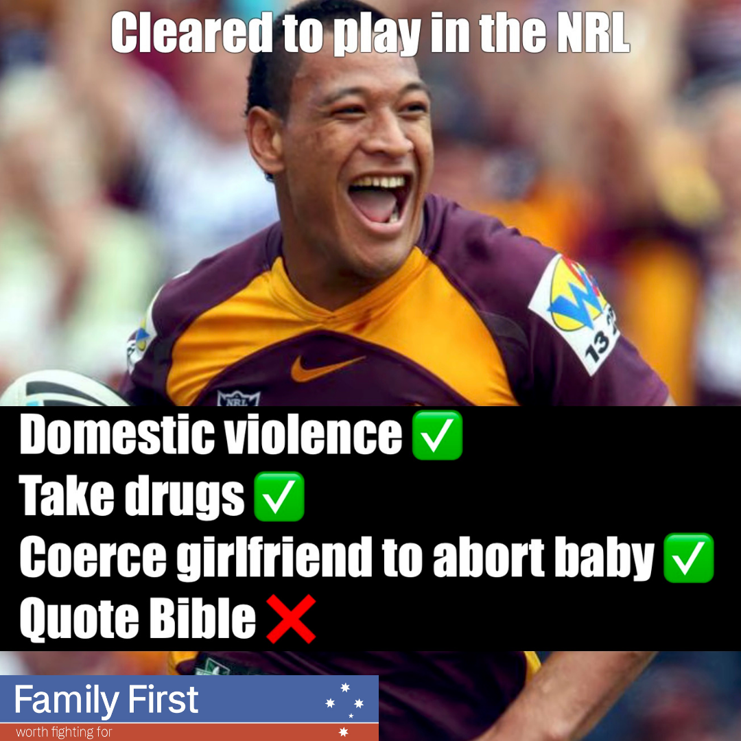 Let Israel Folau play: NRL’s double standards expose hostility to Christians