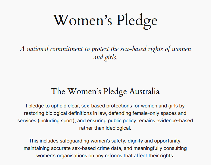 Family First’s Jane Foreman Signs Women’s Pledge to Defend Female-Only Spaces and Sport