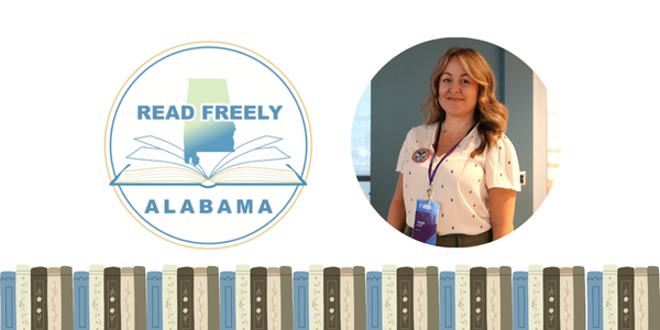 read freely alabama logo and photo of angie hayden