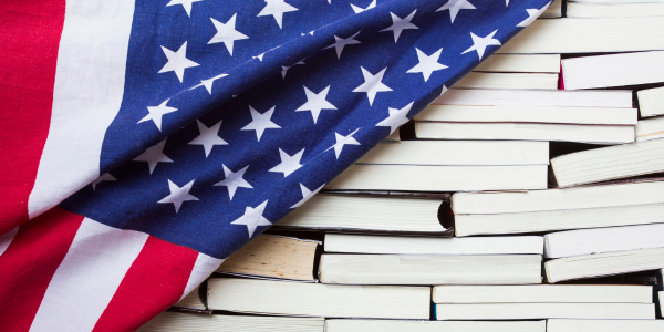 flag on books