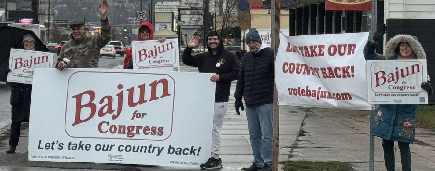Congressional candidate Bajun Mavalwalla at a campaign event