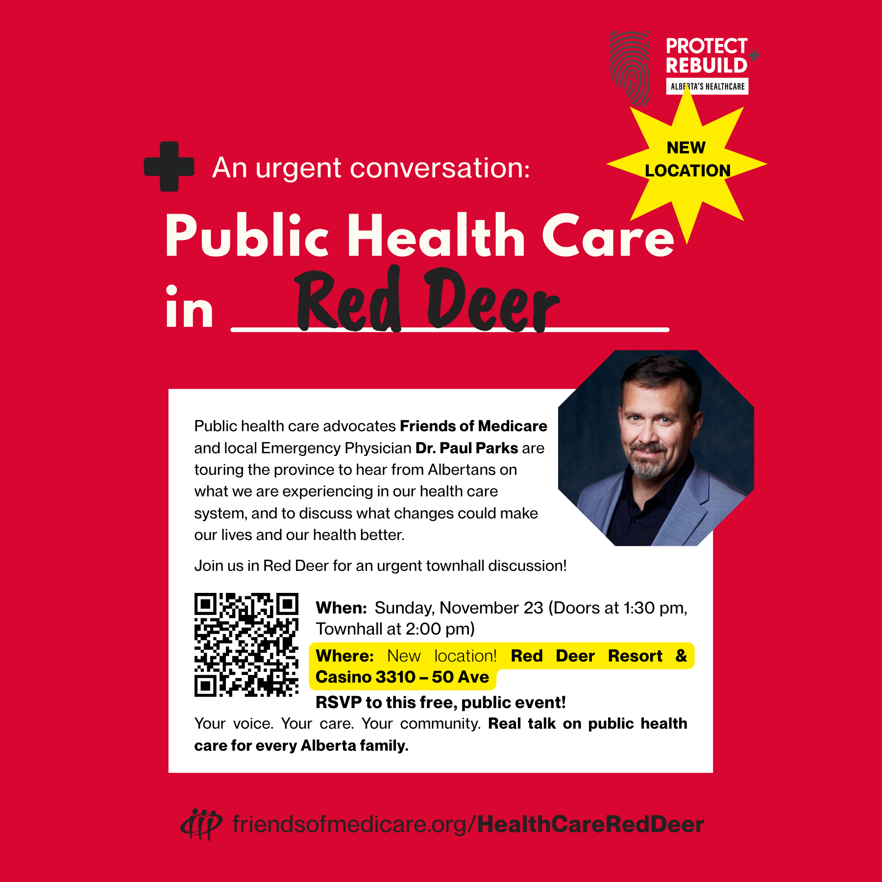 An urgent conversation: Public Health Care in Red Deer (New location!)