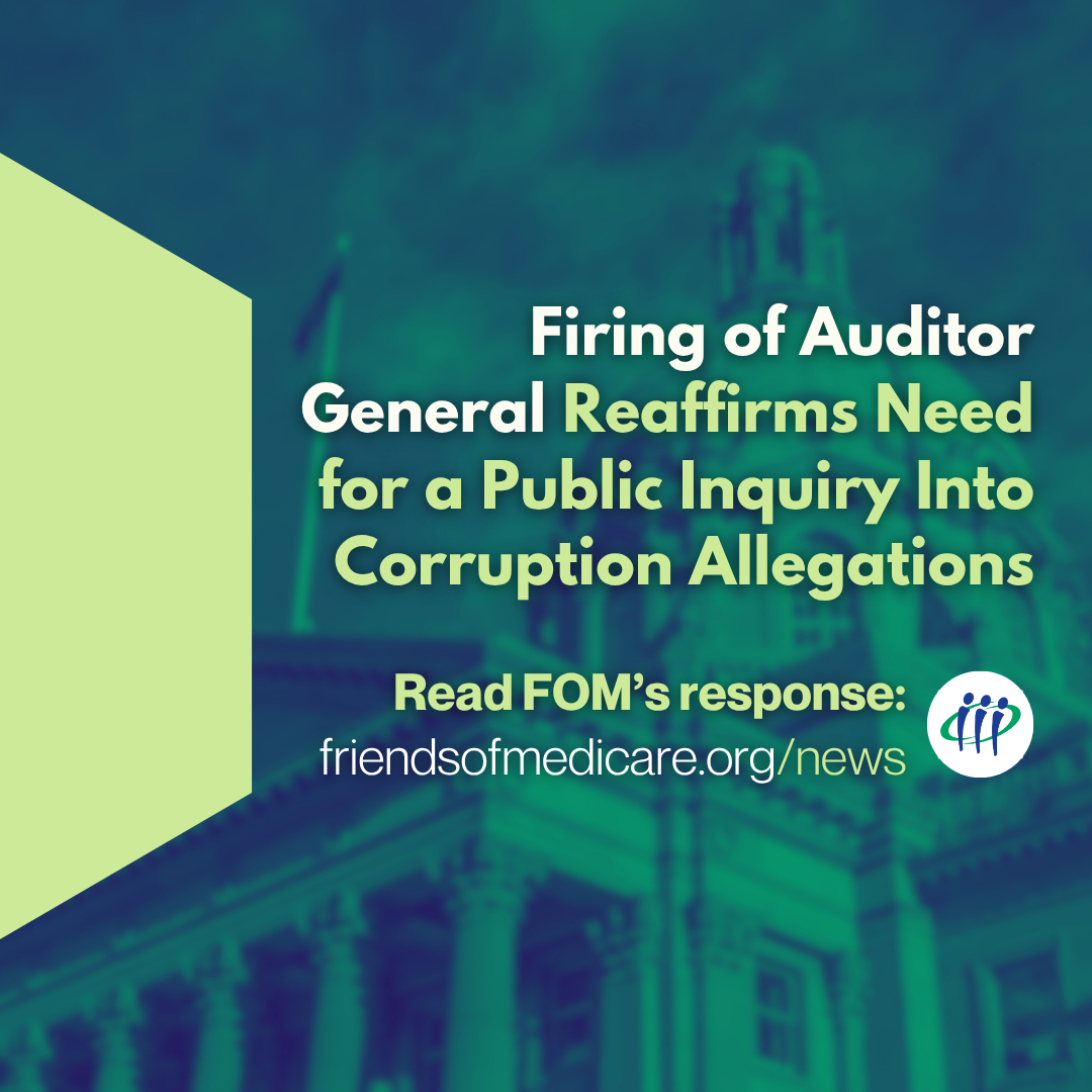 Firing of Auditor General Reaffirms Need for a Public Inquiry into Corruption Allegations