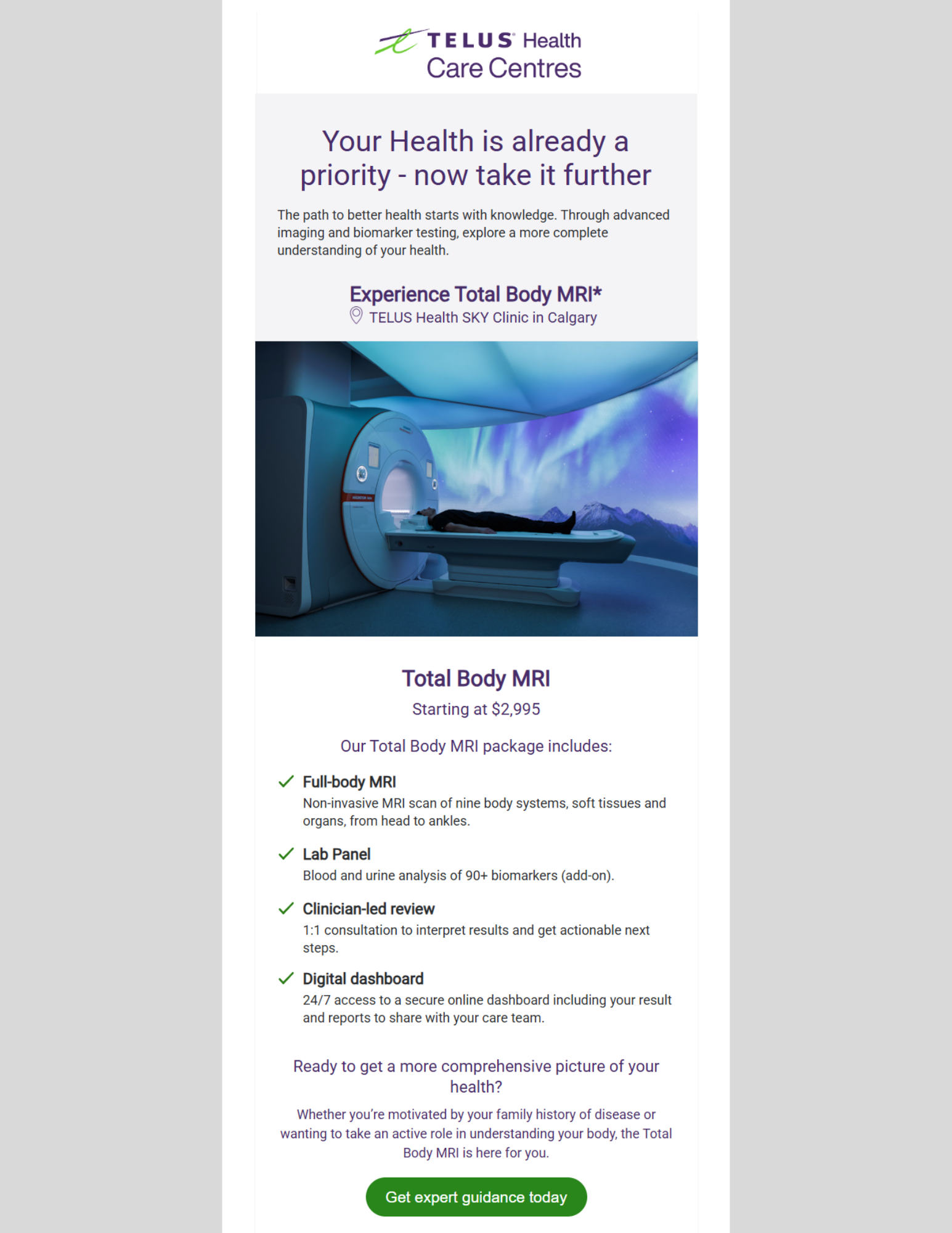 TELUS Health $3000 MRI ad