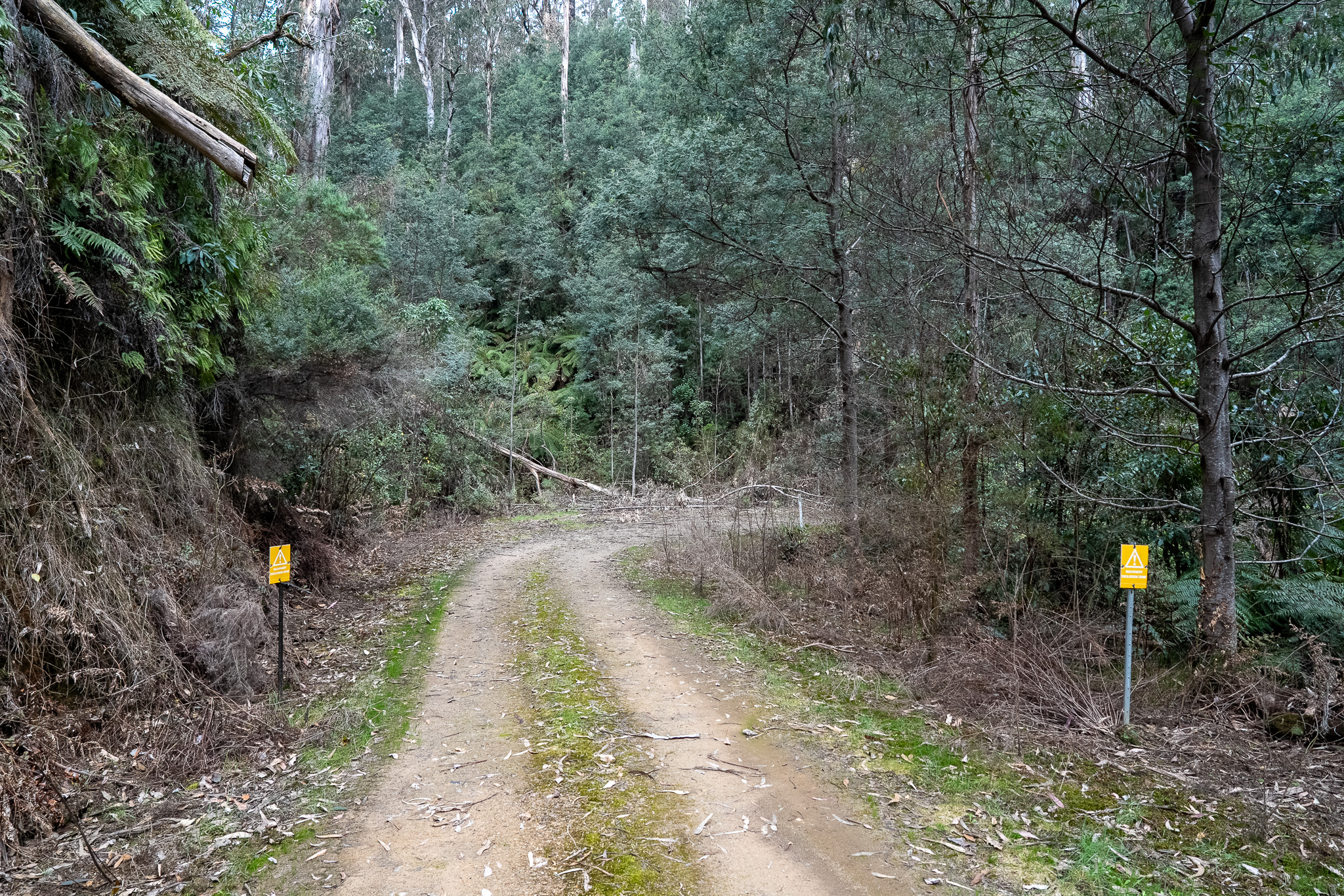Exclusion zone sign at one end of the frog breeding site Exclusion zone sign at one end of the frog breeding site