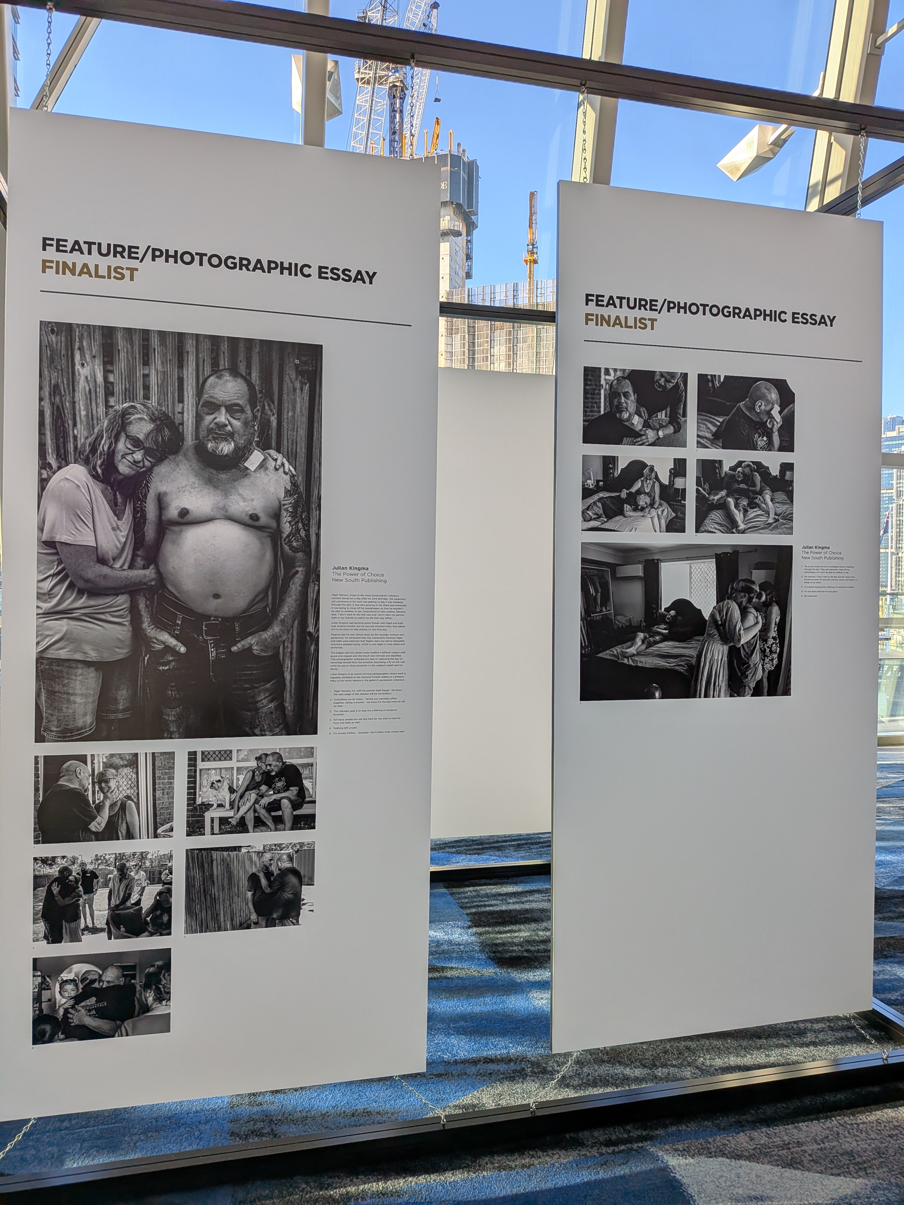 Kingma's photo essay featuring Nigel Taimanu on display at the Walkley Awards ceremony Kingma's photo essay featuring Nigel Taimanu on display at the Walkley Awards ceremony