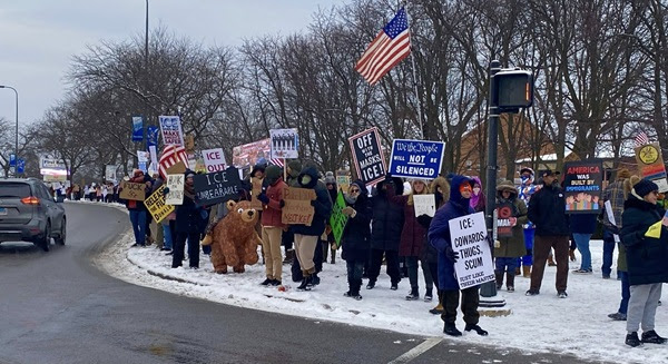 ICE Protest at Palatine Clocktower