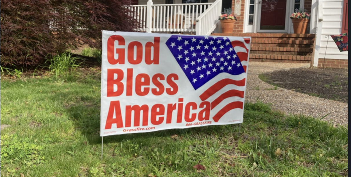"God Bless America" yard signs ship FREE for July 4th! Grassfire
