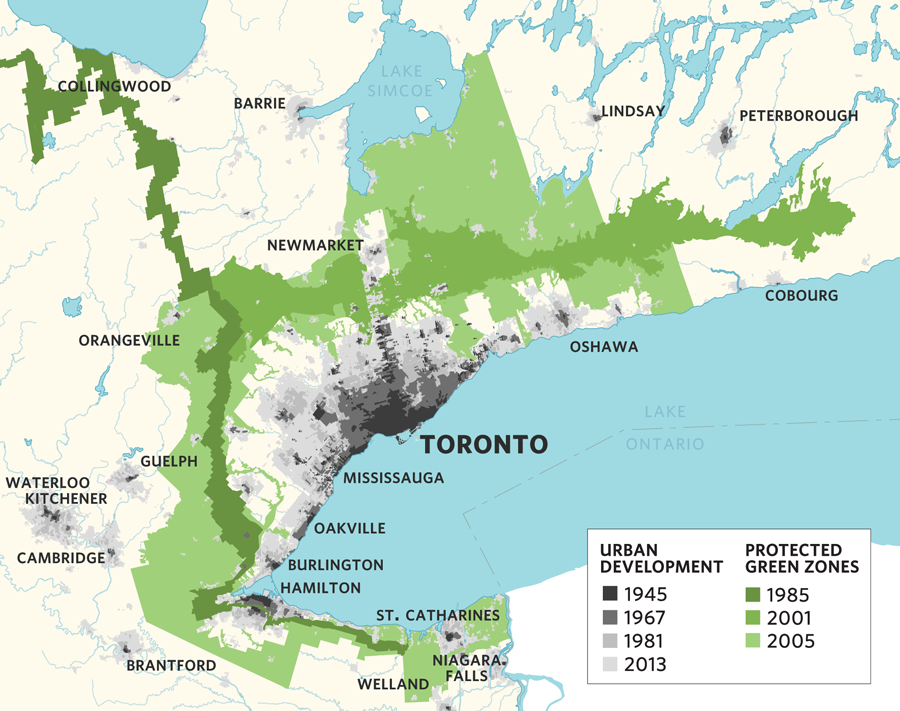 Making ground: Tracing urban development and the growth of protected land in Southern Ontario.