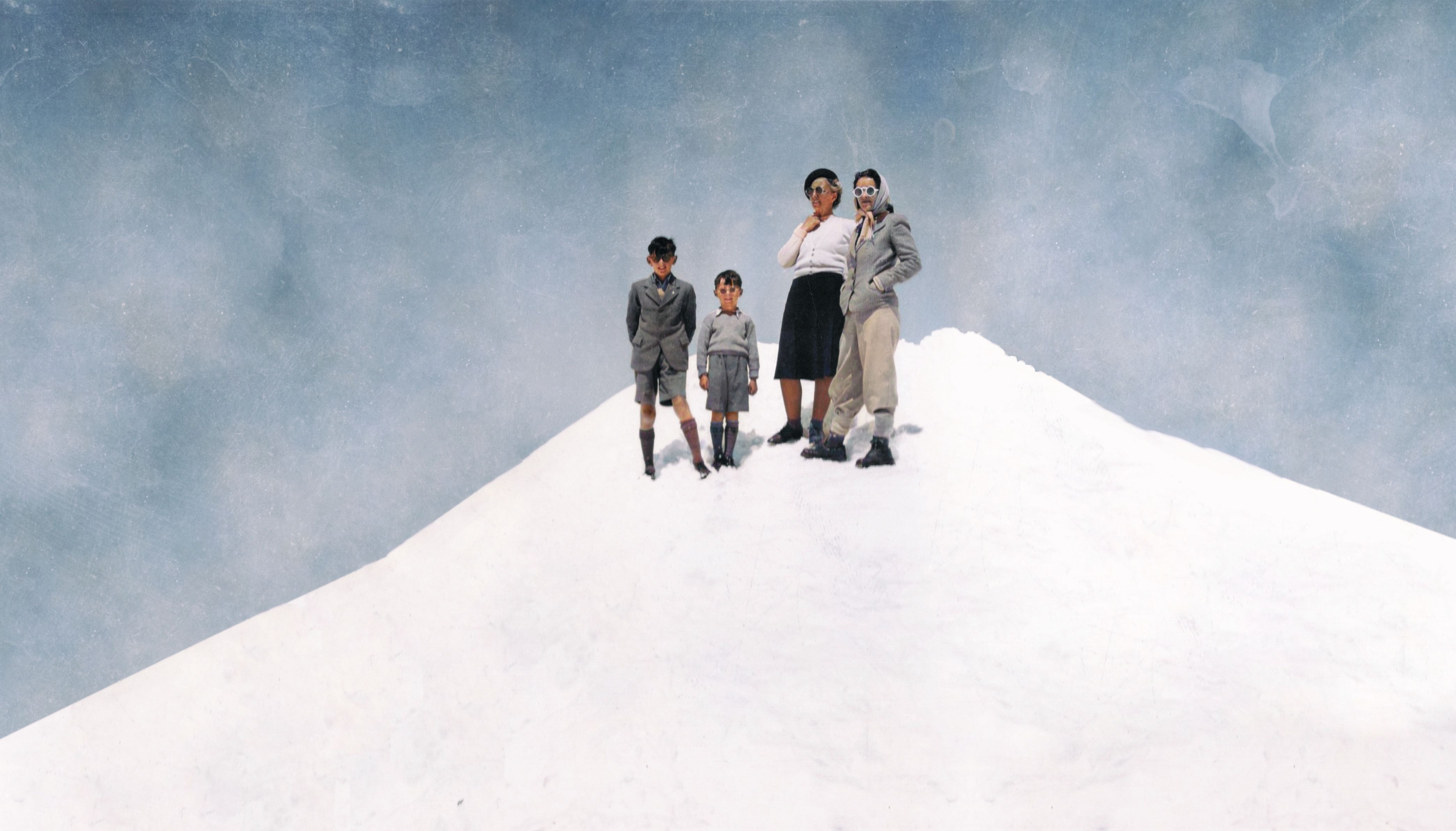 Wilhelmina Barns-Graham stands on a snow-covered mountaintop with her family. 