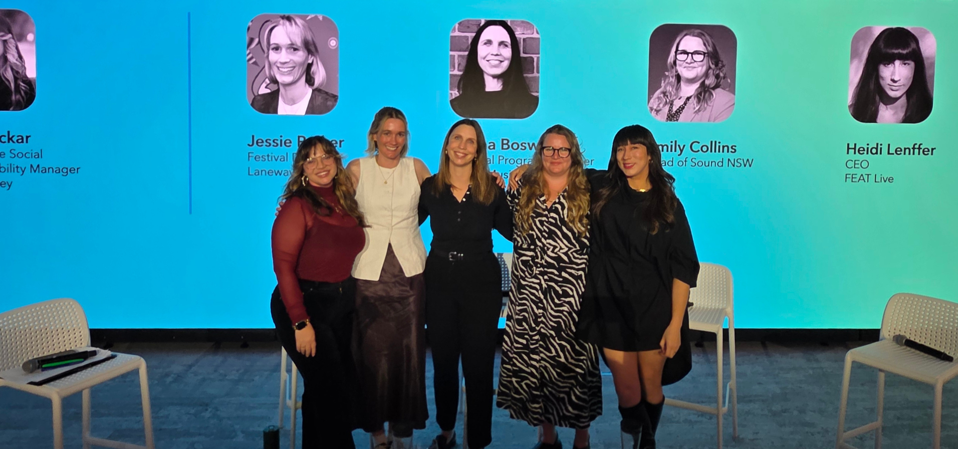 Emma Bosworth and others, pictured at a panel at SXSW Sydney 2025