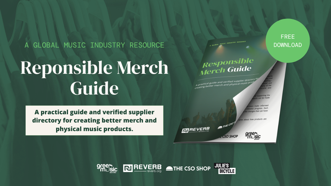 Responsible Merch Guide green banner.