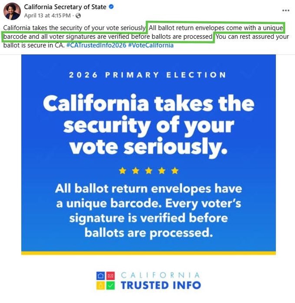 Absentee Ballots - Election Integrity